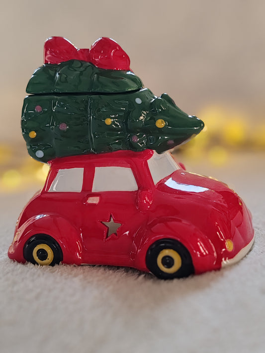 Brûleur Voiture Rouge et Sapin